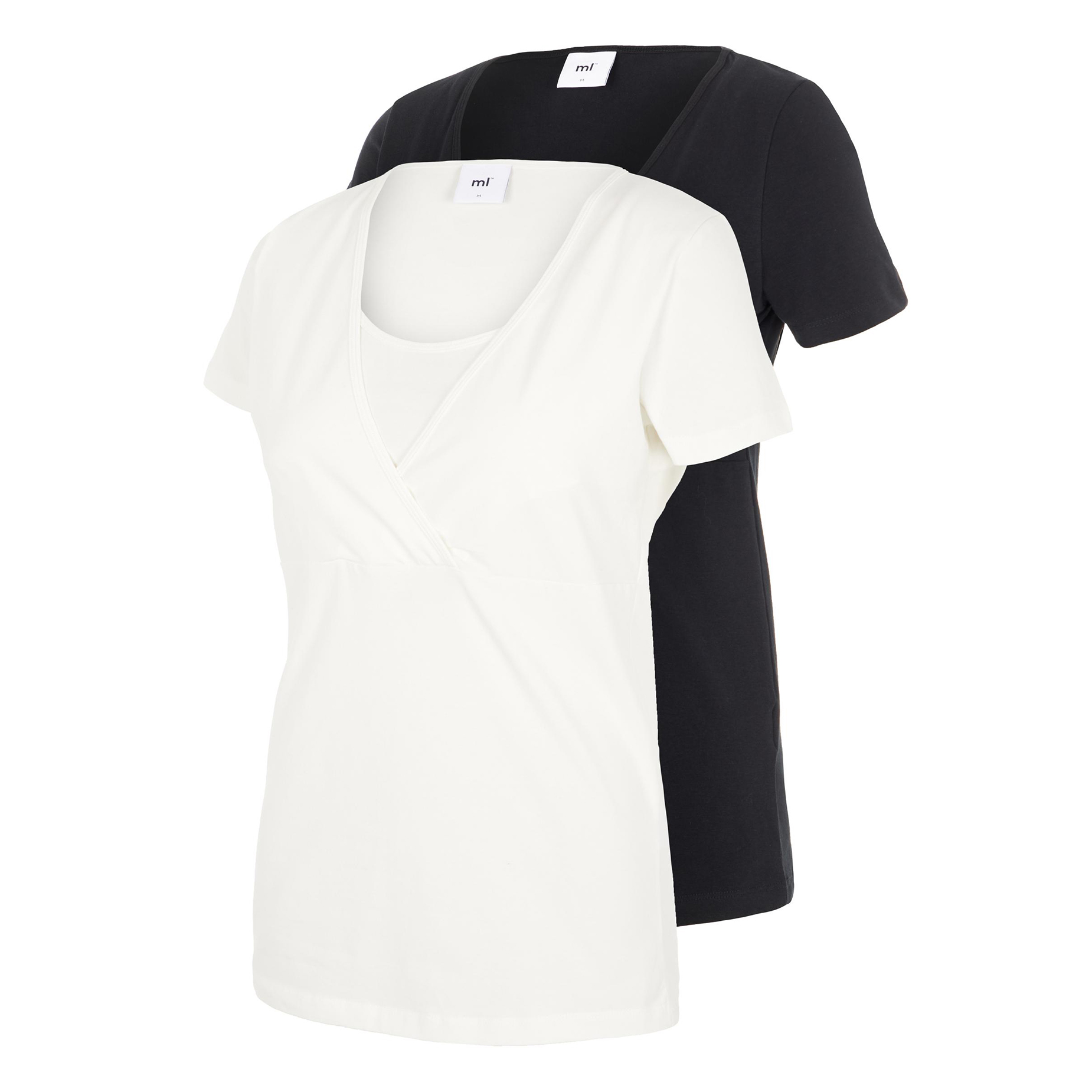 2er-Pack T-Shirt weiß und schwarz Mllea org tess 